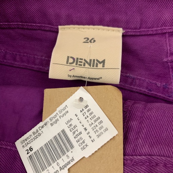 American Apparel denim bright purple short shorts - Picture 4 of 8